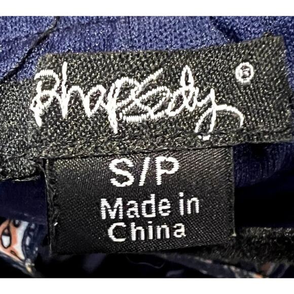 Rhapsody Dress Racerback Print Dress Blue Women's Size Small 100% Polyester Styl - Picture 3 of 5